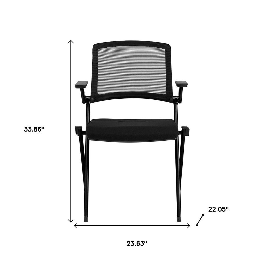 Set of Two Black Mesh Conference Office Chair HomeRoots