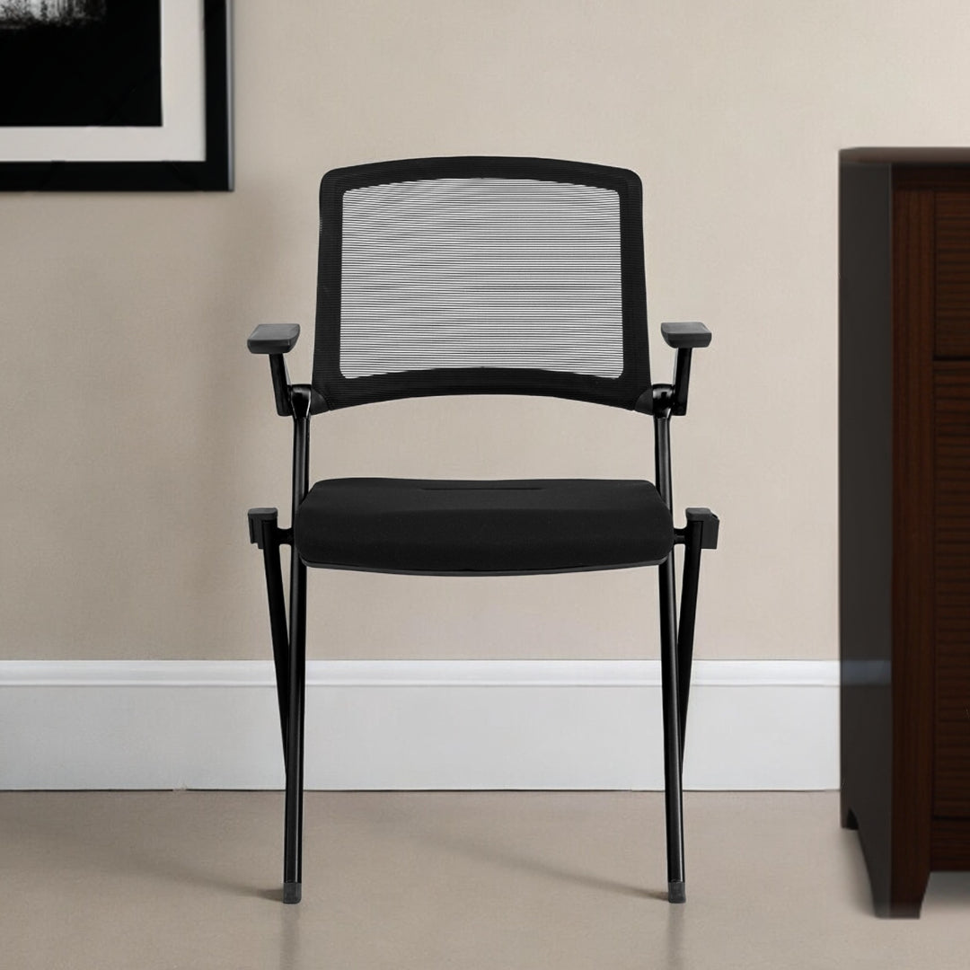 Set of Two Black Mesh Conference Office Chair