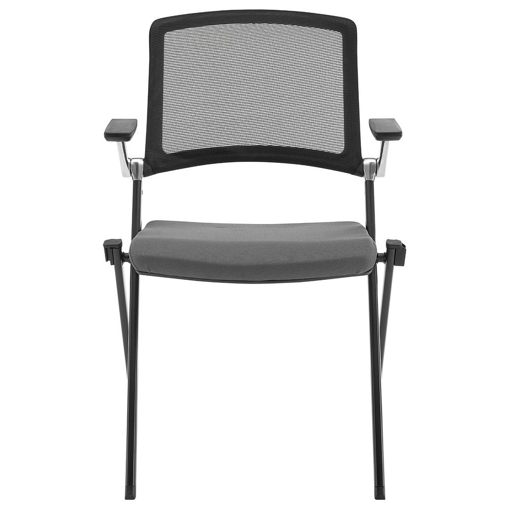 Set of Two Black Gray and Black Mesh Conference Office Chair HomeRoots