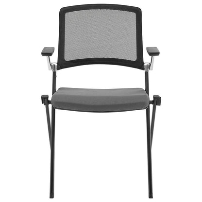 Set of Two Black Gray and Black Mesh Conference Office Chair HomeRoots