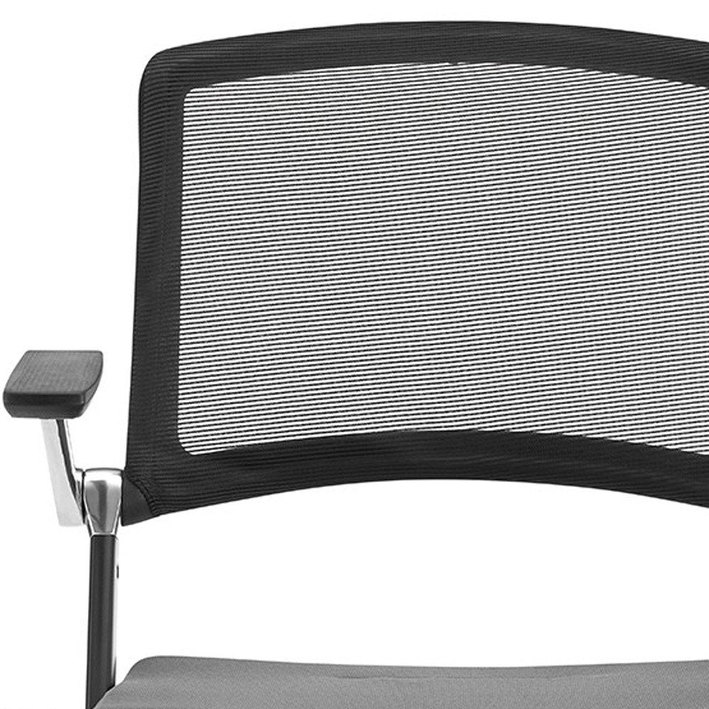 Set of Two Black Gray and Black Mesh Conference Office Chair HomeRoots