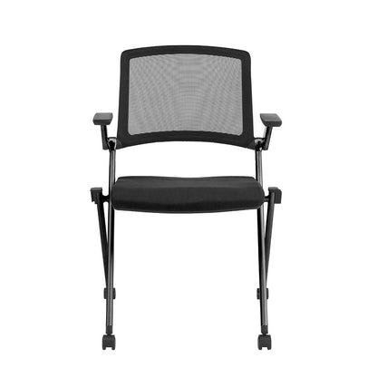 Set of Two Black Mesh Rolling Conference Office Chair HomeRoots