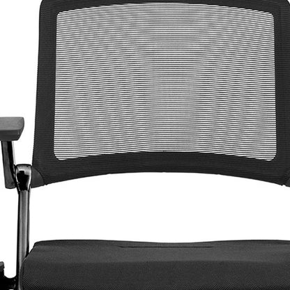 Set of Two Black Mesh Rolling Conference Office Chair HomeRoots