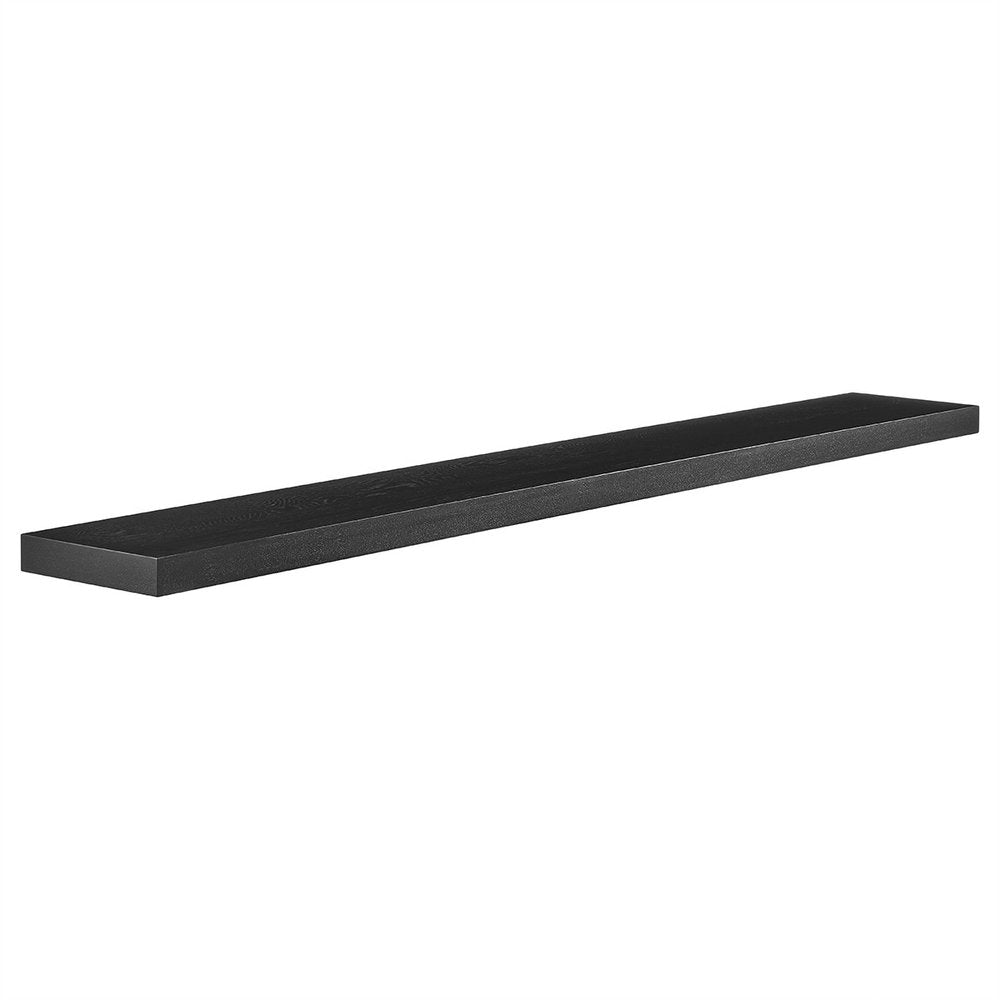 75" Black Wooden Wall Mounted Floating Shelf HomeRoots