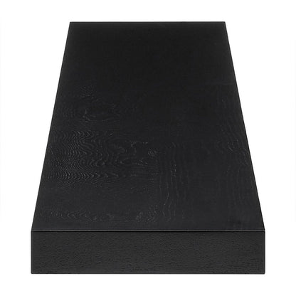 75" Black Wooden Wall Mounted Floating Shelf HomeRoots