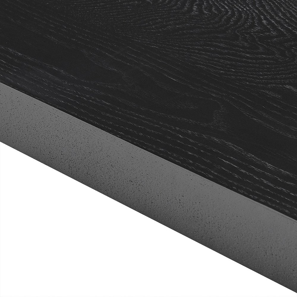 75" Black Wooden Wall Mounted Floating Shelf HomeRoots