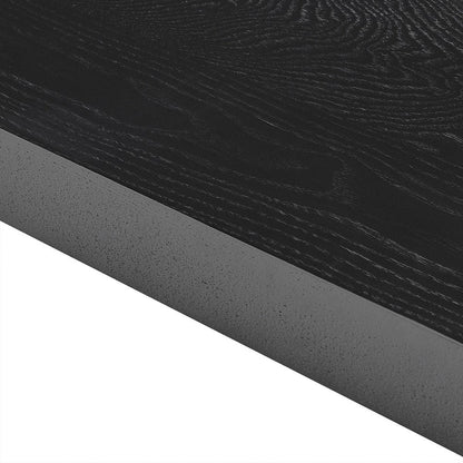 75" Black Wooden Wall Mounted Floating Shelf HomeRoots