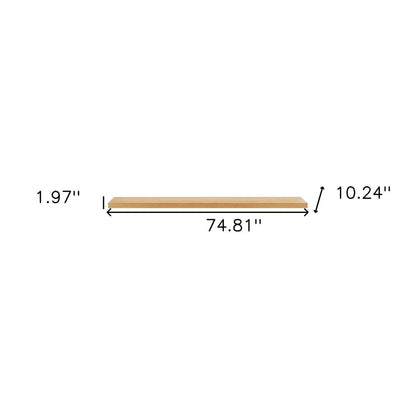75" Natural Wooden Wall Mounted Floating Shelf HomeRoots