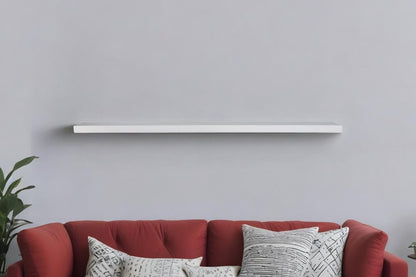 75" White Wooden Wall Mounted Floating Shelf HomeRoots