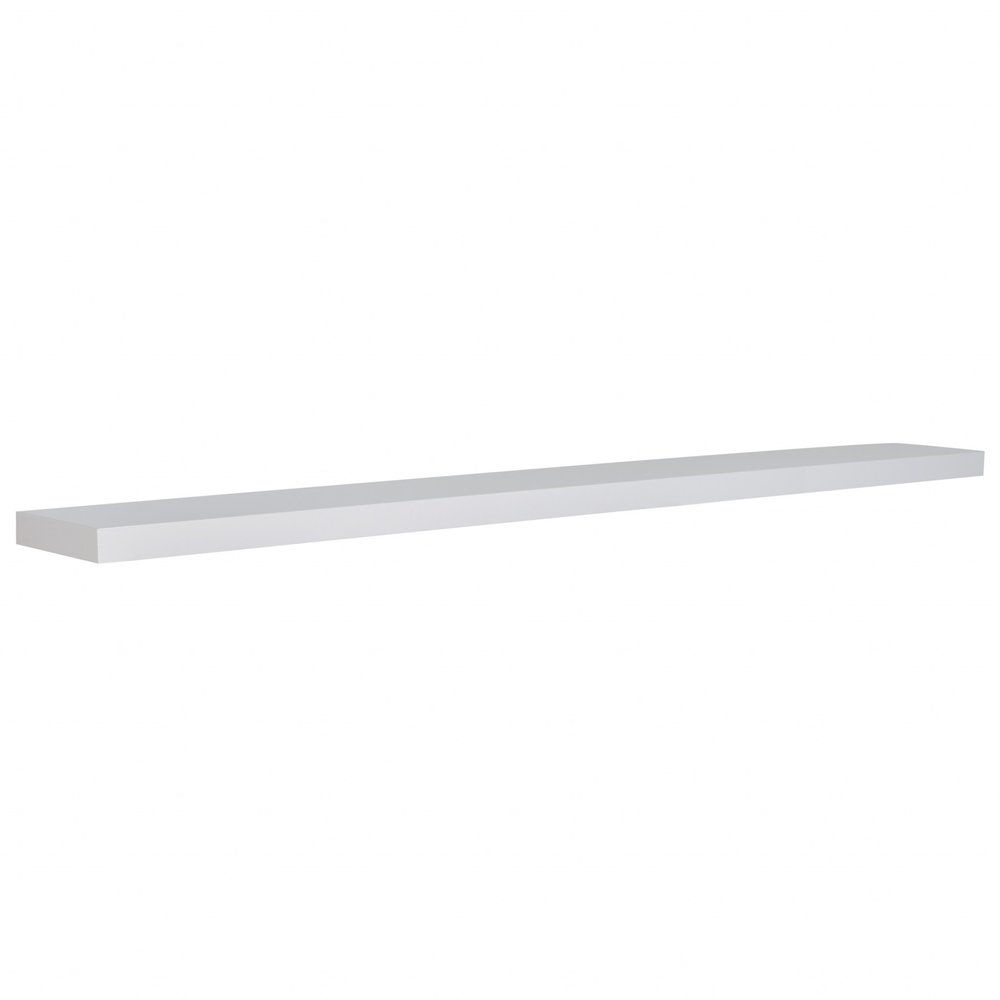 75" White Wooden Wall Mounted Floating Shelf HomeRoots