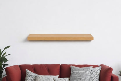 43" Natural Light Brown Wooden Floating Shelf HomeRoots