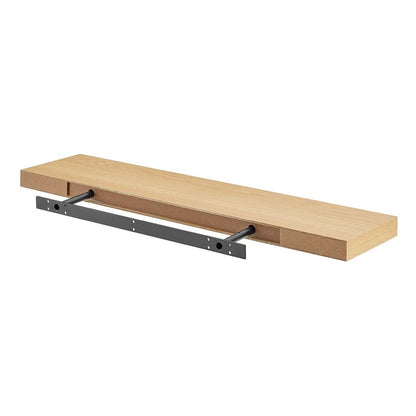 43" Natural Light Brown Wooden Floating Shelf HomeRoots