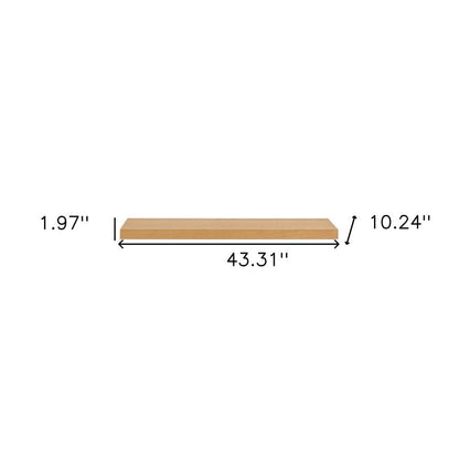 43" Natural Light Brown Wooden Floating Shelf HomeRoots
