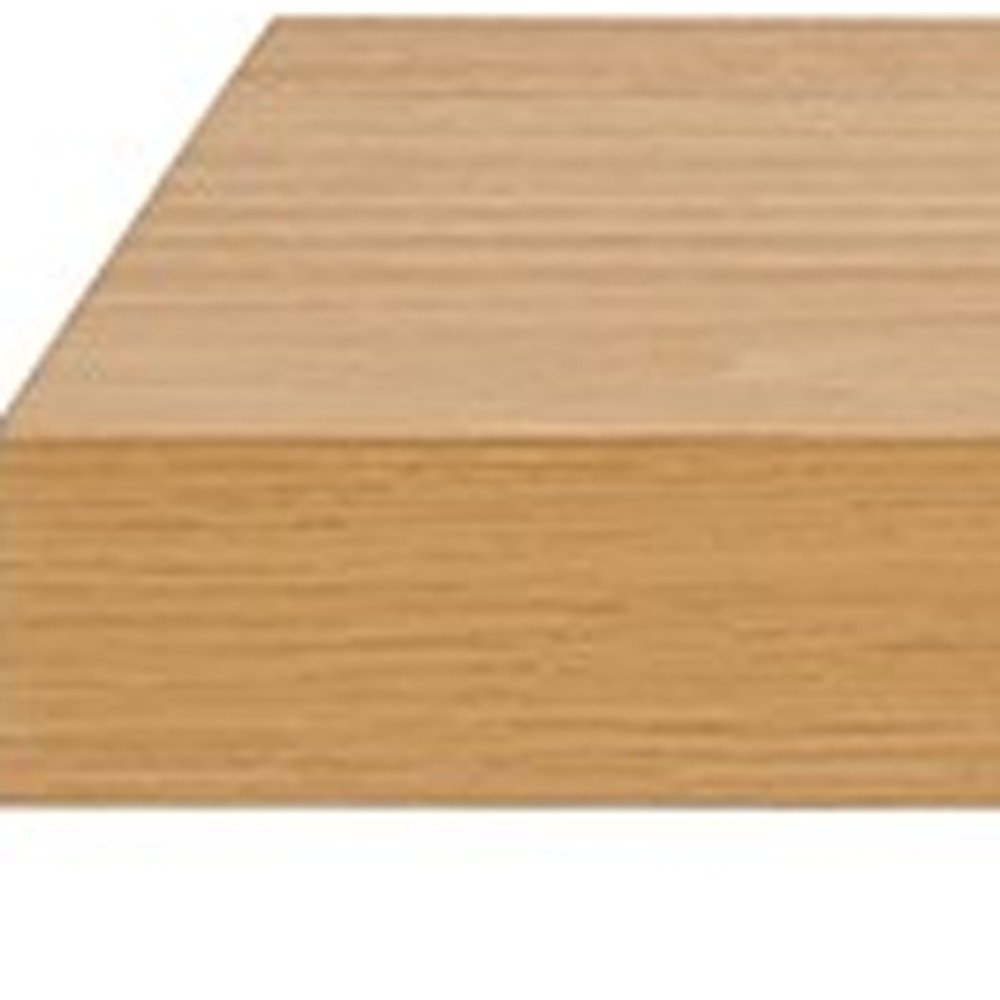 43" Natural Light Brown Wooden Floating Shelf HomeRoots