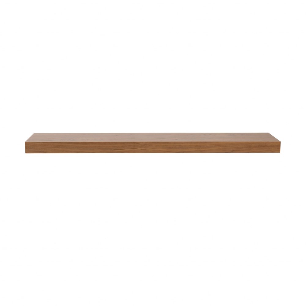 43" Brown Wooden Wall Mounted Floating Shelf HomeRoots