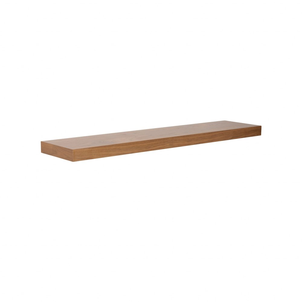 43" Brown Wooden Wall Mounted Floating Shelf HomeRoots