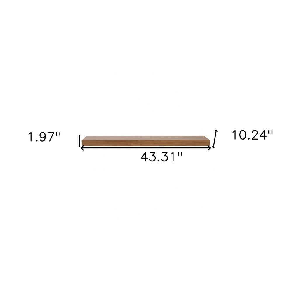 43" Brown Wooden Wall Mounted Floating Shelf HomeRoots