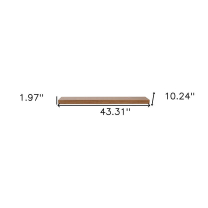 43" Brown Wooden Wall Mounted Floating Shelf HomeRoots