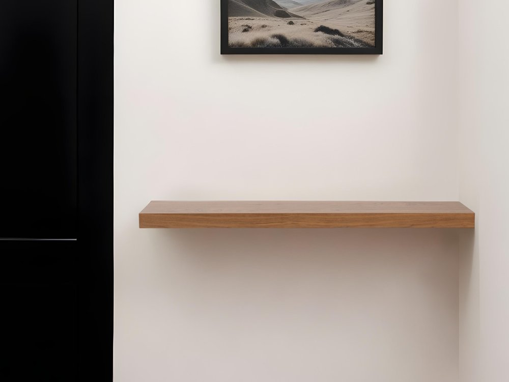 43" Brown Wooden Wall Mounted Floating Shelf HomeRoots
