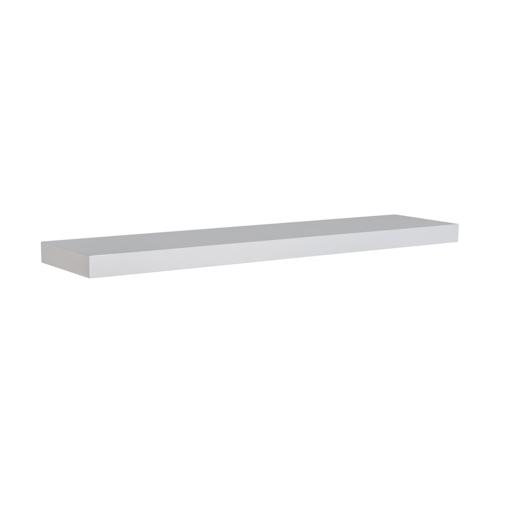 43" White Wooden Wall Mounted Floating Shelf HomeRoots