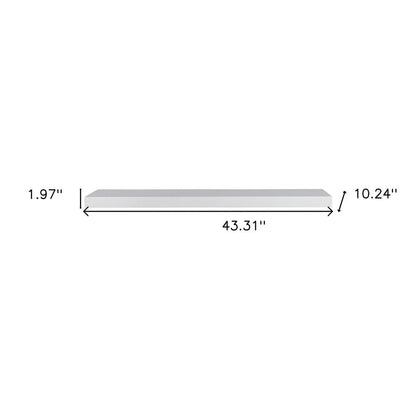 43" White Wooden Wall Mounted Floating Shelf HomeRoots