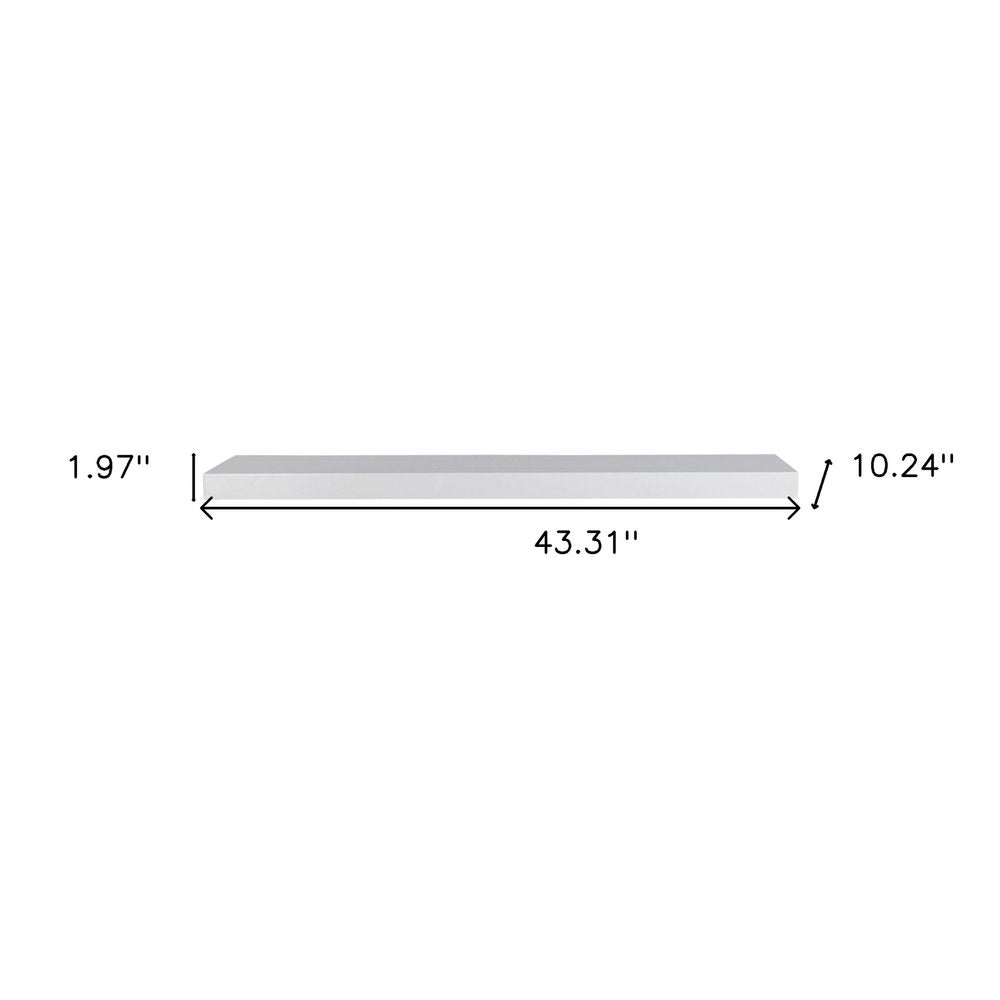 43" White Wooden Wall Mounted Floating Shelf HomeRoots