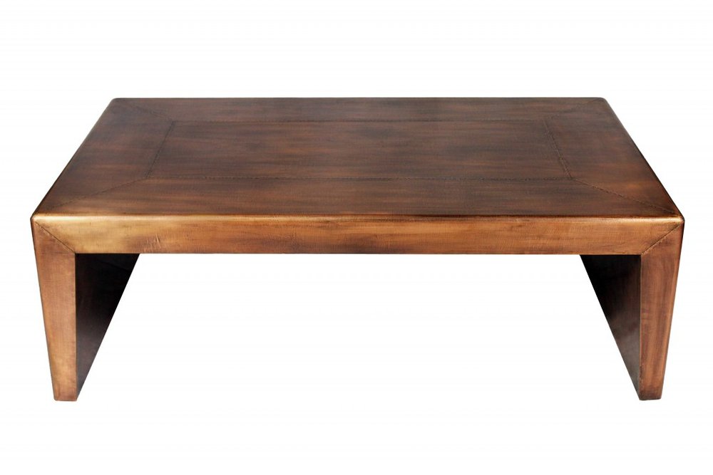 54" Copper Solid Wood and Metal Frame Coffee Table HomeRoots