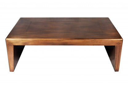 54" Copper Solid Wood and Metal Frame Coffee Table HomeRoots