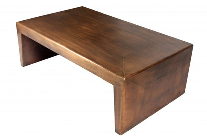 54" Copper Solid Wood and Metal Frame Coffee Table HomeRoots
