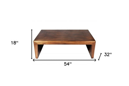 54" Copper Solid Wood and Metal Frame Coffee Table HomeRoots