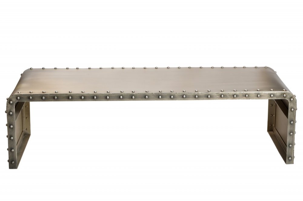 60" Gray Aluminum and Metal Frame Coffee Table HomeRoots