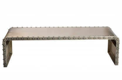 60" Gray Aluminum and Metal Frame Coffee Table HomeRoots