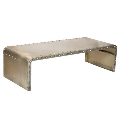 60" Gray Aluminum and Metal Frame Coffee Table HomeRoots