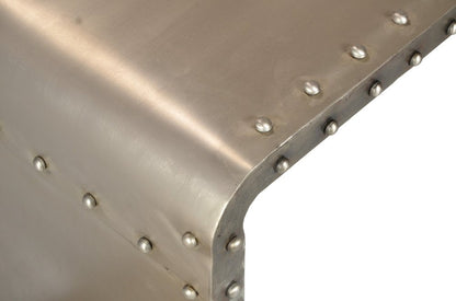 60" Gray Aluminum and Metal Frame Coffee Table HomeRoots