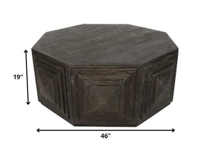 Deep Brown Octagonal Coffee Table