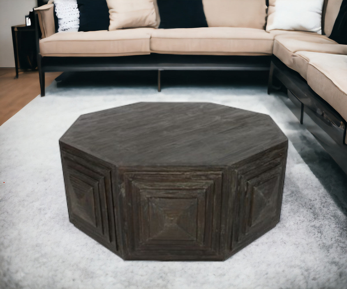 Deep Brown Octagonal Coffee Table