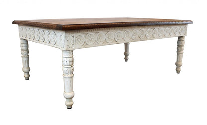 48" Brown and Ivory Solid Wood Coffee Table HomeRoots