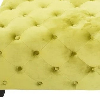 40" Green and Brown Fabric and Solid Wood Square Coffee Table HomeRoots