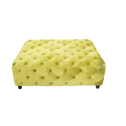 40" Green and Brown Fabric and Solid Wood Square Coffee Table HomeRoots
