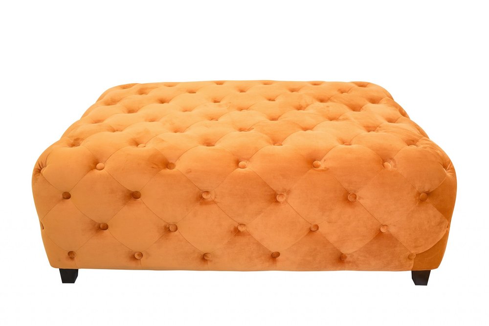 40" Orange and Brown Fabric and Solid Wood Square Coffee Table HomeRoots