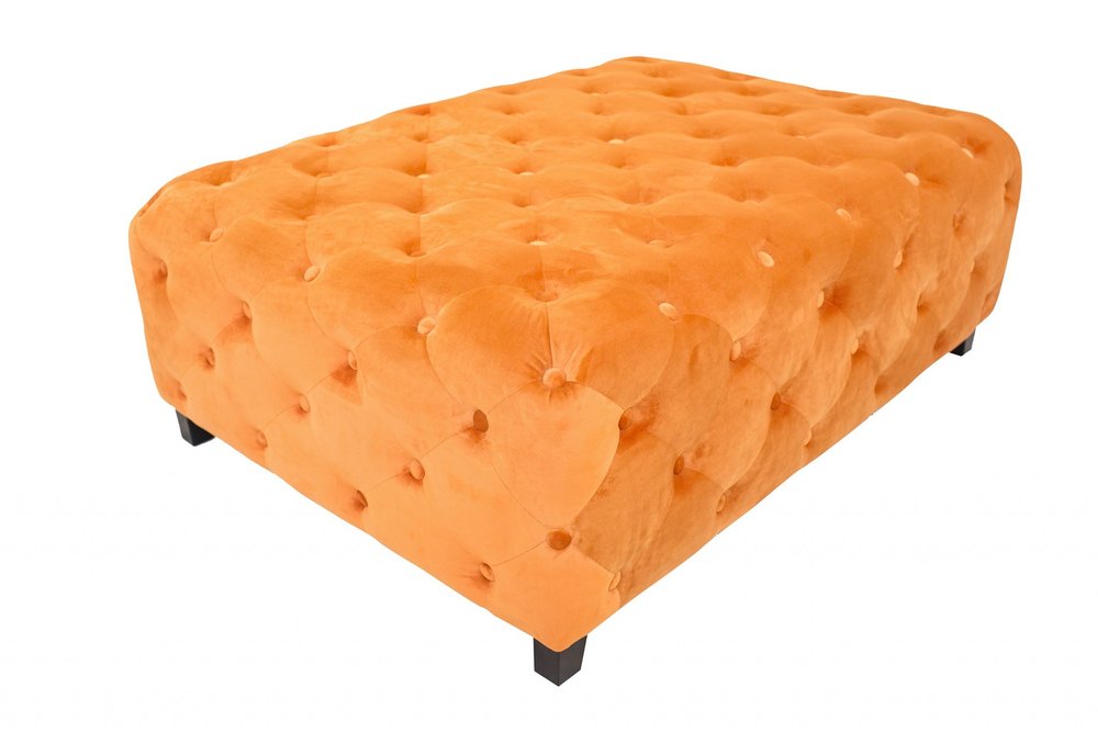 40" Orange and Brown Fabric and Solid Wood Square Coffee Table — view 2