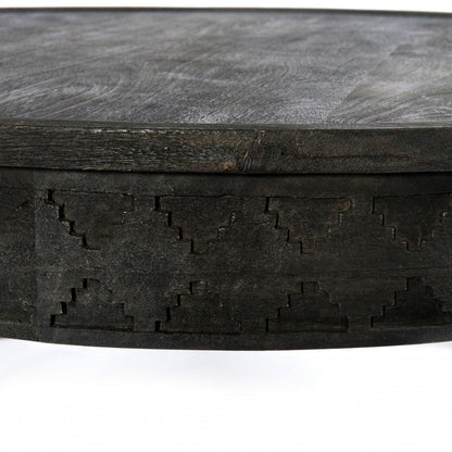 42" Gray Solid Wood Round Coffee Table HomeRoots