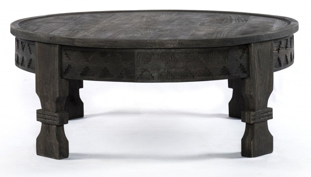 42" Gray Solid Wood Round Coffee Table HomeRoots