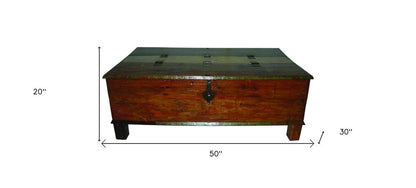50" Brown Solid Wood Distressed Lift Top Coffee Table HomeRoots