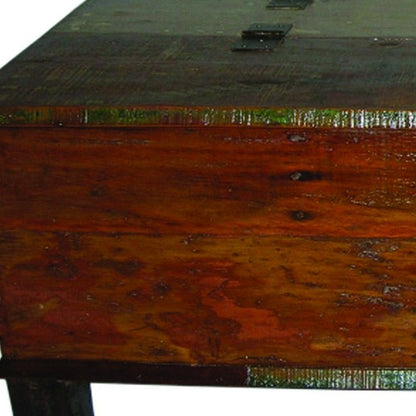 50" Brown Solid Wood Distressed Lift Top Coffee Table HomeRoots