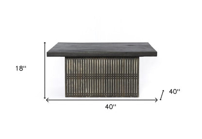 40" Brown Solid Wood Lift Top Pedestal Coffee Table HomeRoots