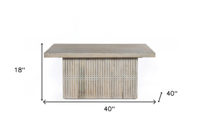 40" Ivory Solid Wood Lift Top Pedestal Coffee Table HomeRoots