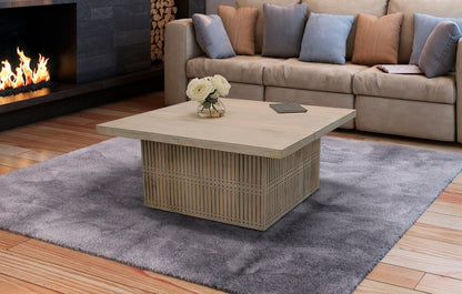 40" Ivory Solid Wood Lift Top Pedestal Coffee Table HomeRoots