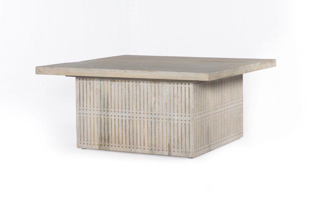 40" Ivory Solid Wood Lift Top Pedestal Coffee Table HomeRoots