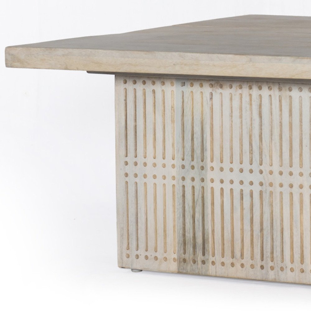 40" Ivory Solid Wood Lift Top Pedestal Coffee Table HomeRoots